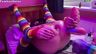 i stretched skinny femboy raine with huge toys