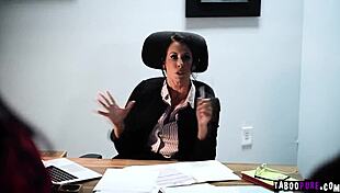 Hot Lesbian Threesome In Office With Sexy Teens And Mature Woman Licking Pussy