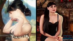 Two hot milf models, rivi madison and kimberly kisselovich, intensely strip and undress for playboy