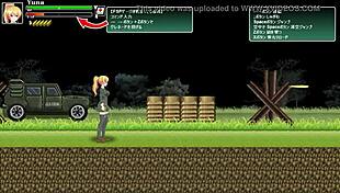Cute blonde girl in hentai battle with soldiers