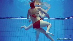 marusia and melisa darkova underwater lesbian striptease in bikini