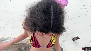 Golden Shower Hits Beauty's Face on Public Beach!