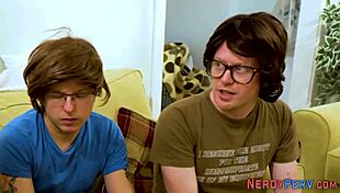 Inked Brit Gobble Geek's Cock