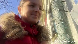 Skinny Blonde Teen Waits for Visa in St Petersburg. She Films Homemade Outdoor Action with Locals.