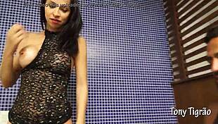 Watch tony tigrao and teh angel in pole dance with dirty talk and oral!