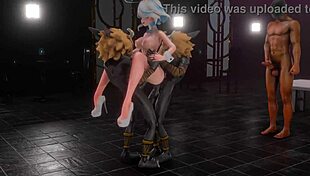 Furina in double penetration hentai action