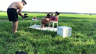 Skinny Russian Teen Rides Backstage!