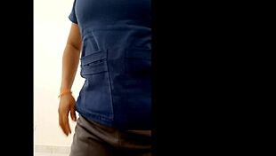 Cleaning Lady Shows Sexy Tits in Bathroom Surprise.