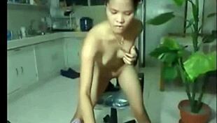 hey, wanna see this sexy sweet asian work an anal dildo?