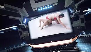 sheena rose wrestles avery black, loser takes rough strapon fuck