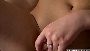 Pale petite teen explodes in taboo threesome!