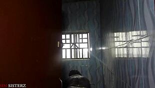 Old Man Sneaks Bathroom Fuck with Wife Near Husband!