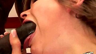 two bbcs showed me, naughty white brunette, the beauty of threesomes with deep double penetration