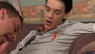 Man, Suited Gay Twinks Lewis Romeo and Steve Agostina Breed Bareback