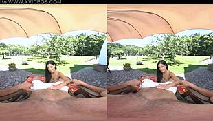 Cayla Lyons And Alex Black Scream Outdoors In Vr Sex