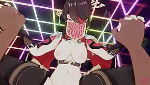 Masked Bitch Rides Beidou in Femdom Sex!