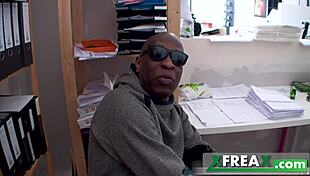 Russian traveller nataly gets fucked in the ass by mike at an office