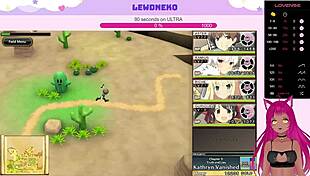 LewdNeko plays Evenicle part 8, cute VTuber gets creampied and moans in hentai game.