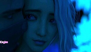 Busty blonde gets ass rimjob from lover at outdoor oasis