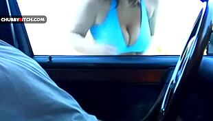 At the carwash, a curvy beauty offers blowjob and handjob for a happy ending