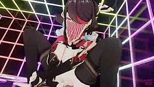 Masked Bitch Rides Beidou in Femdom Sex!