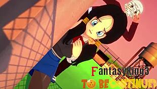 DRAGON BALL Z EX 3 PART 5 - VIDEL WATCHES GOHAN AND A18 FUCKING HARD IN FULL 1HR MOVIE ON SHEER OR PTRN FANTASYKING3