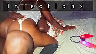 chubby amateur spreads tight pussy for monster cock