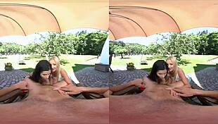 Cayla Lyons And Alex Black Scream Outdoors In Vr Sex