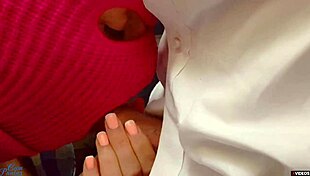 Teacher bends over for student doggystyle! Cum fills her panties outdoors!