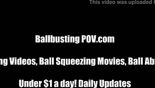 I feel so powerful kicking those big hairy balls of yours in this femdom humiliation session