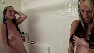 simpson twins explore tight pussy play in steamy bathtub