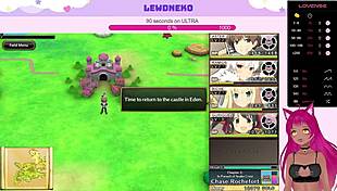 LewdNeko plays Evenicle part 8, cute VTuber gets creampied and moans in hentai game.