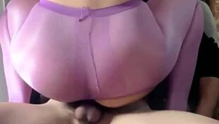 Siganjue sits on boyfriend's big dick with forced blowjob