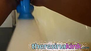 Intense Deepthroat Training with Dildo in Bathtub