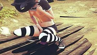 hentai uncensored 3d kitty gets hard sex with futanari blowjob and cumshot