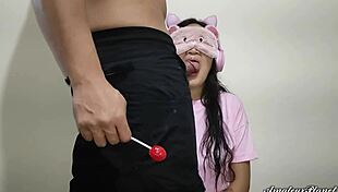 Tricked stepdaughter with a lollipop, but it’s stepdad’s cock! What now?