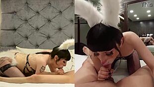Hot shemale bunny in hardcore anal action, damn hot!