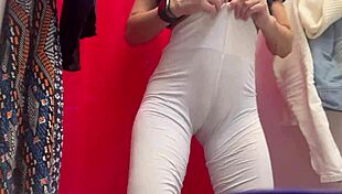 Hidden camera in dressing room catches girl with big tits changing