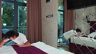 Sharing A Hotel Room With A Sexy Milf For Rough Doggystyle And Cumshot