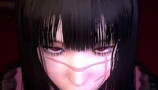 chainsaw man character gets chained in bondage hentai scene