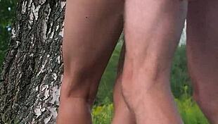 public anal with a perfect body slut in outdoor homemade setting with cumshot and anal creampie