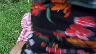 I took my girlfriend's best friend outdoors in a sexy dress for wild sex.