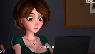 hiro cass aunt gives big tit blowjob in spanish hentai