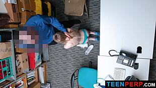 I set a trap as lp officer wrex oliver to punish petite teen catarina petrov with my big cock in the office