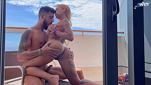 kevlyn santos sucking big tits and blowjob on cruise ship balcony