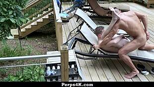 Gay security officer forces the twink into a deep cavity search with his big cock