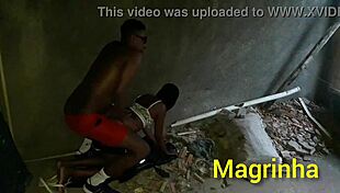 In the abandoned favela house, the skinny teen entered the big dick until he came, surrounded by anal and cumshot action.