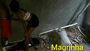 In the abandoned favela house, the skinny teen entered the big dick until he came, surrounded by anal and cumshot action.