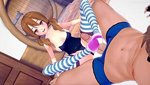 Hentai Girl Teases Feet in Bikini Footjob