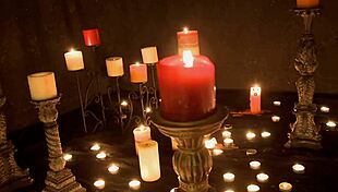 Ritual with candles and masturbating outdoors!